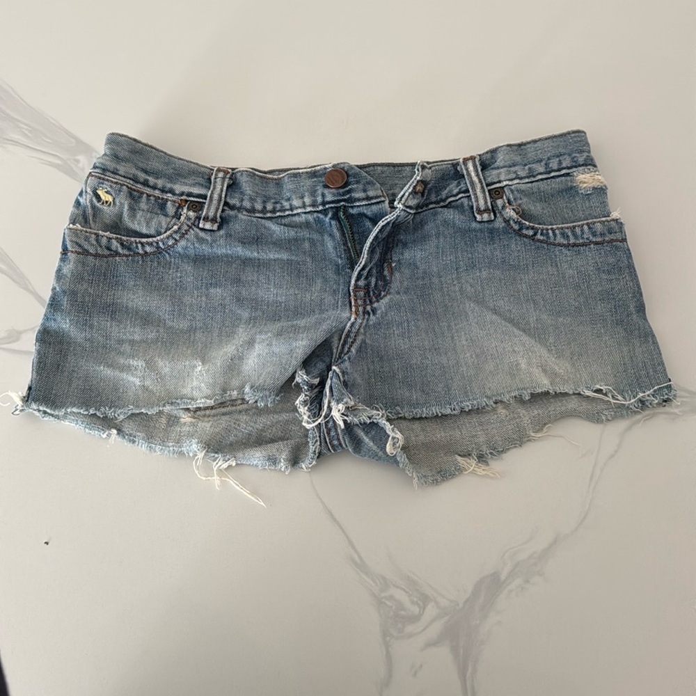 Abercrombie and Fitch micro mini denim shorts. Size 00